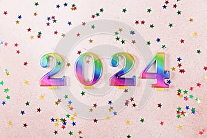 Holiday sparkling background Happy New Year 2024