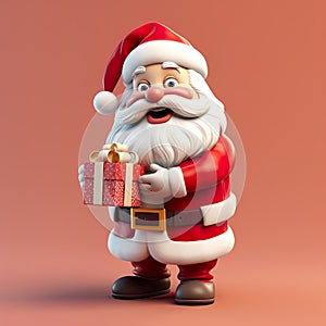 Holiday spirit with this delightful cartoon figurine of Santa Claus.