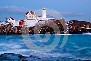 Holiday Spirit With Nubble Lighthouse in Maine