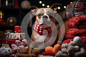 Holiday stockings tailored for dogs, xmas images, AI Generated
