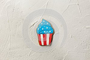 Holiday sugar cookies on a flag. Patriotic cookies for 4th of July