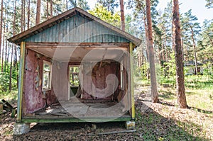 Holiday summer resort Izumrudnoe Emerald in Prypiat, Chernobyl exclusion Zone. Chernobyl Nuclear Power Plant Zone of Alienation in