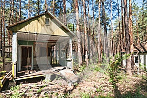 Holiday summer resort Izumrudnoe Emerald in Prypiat, Chernobyl exclusion Zone. Chernobyl Nuclear Power Plant Zone of Alienation in