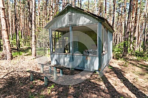 Holiday summer resort Izumrudnoe Emerald in Prypiat, Chernobyl exclusion Zone. Chernobyl Nuclear Power Plant Zone of Alienation in