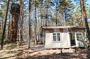 Holiday summer resort Izumrudnoe Emerald in Prypiat, Chernobyl exclusion Zone. Chernobyl Nuclear Power Plant Zone of Alienation in