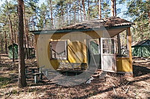 Holiday summer resort Izumrudnoe Emerald in Prypiat, Chernobyl exclusion Zone. Chernobyl Nuclear Power Plant Zone of Alienation in