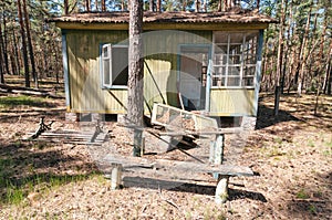 Holiday summer resort Izumrudnoe Emerald in Prypiat, Chernobyl exclusion Zone. Chernobyl Nuclear Power Plant Zone of Alienation in