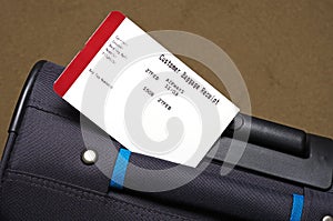 Holiday travel case and baggage receipt