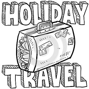 Holiday travel vector sketch