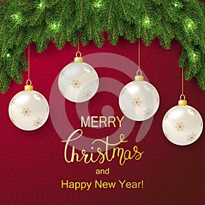 Holiday Vector Lettering background. Merry Christmas concept