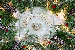 Holiday welcome sign