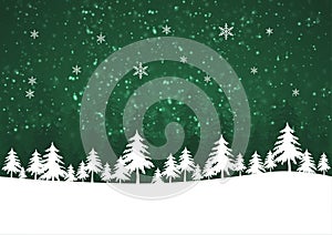 Holiday winter green background for Merry Christmas