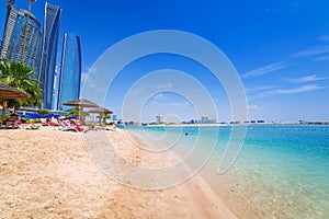 Holidays on the beach in Abu Dhabi, United Arab Emirates