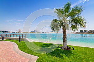 Holidays on the beach in Abu Dhabi, United Arab Emirates