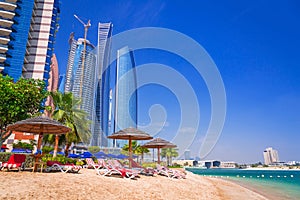 Holidays on the beach in Abu Dhabi, United Arab Emirates