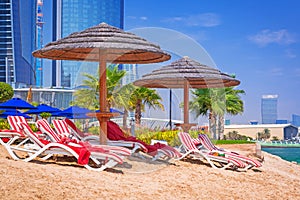 Holidays on the beach in Abu Dhabi, United Arab Emirates