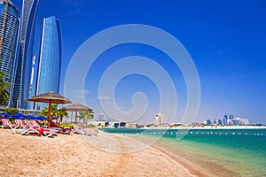 Holidays on the beach in Abu Dhabi, United Arab Emirates