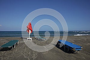 Holidays in frangokastello beach creta island greece covid-19 season background modern high quality prints