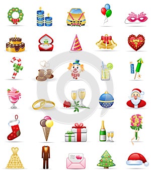 Holidays icon set.