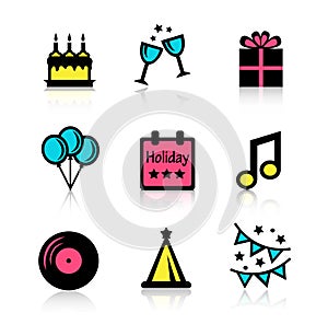 Holidays icons set