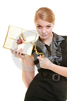 Holidays love happiness concept - girl with gift box