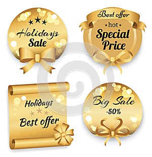 Holidays Sale Labels Set, Special Price Banner