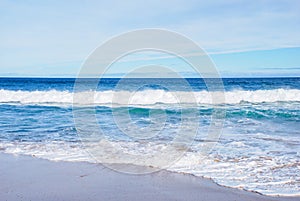 Holidays summer ocean waves and beach, sandy beach, Barwon Heads, Victoria, Australia