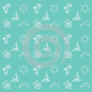 Holidays and travel icons set.