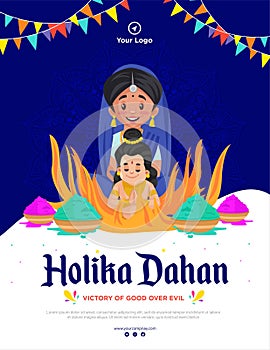 Holika dahan indian festival flyer design photo