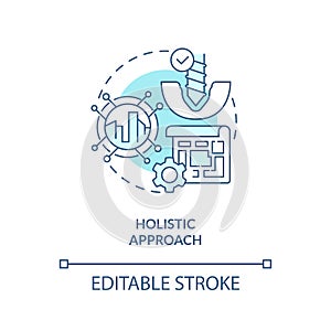 Holistic approach blue concept icon