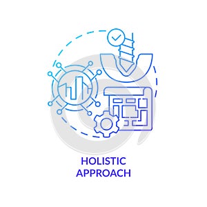 Holistic approach blue gradient concept icon