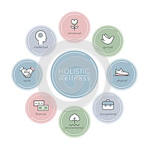 Holistic Approach, Health, Wellness and Medicine Infographics Illustration. Vector Design