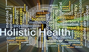 Holistic health background concept glowing photo