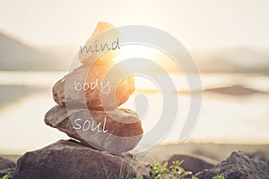 Holistic health concept of zen stones photo