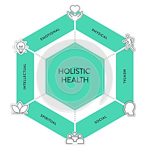Holistic Health framework infographic diagram chart illustration banner template with icon set vector has physical, mental, social