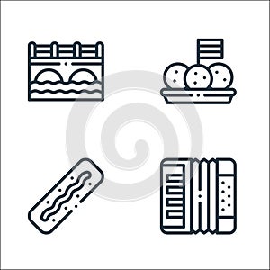 Holland line icons. linear set. quality vector line set such as accordion, kroket, bitterballen