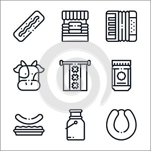 holland line icons. linear set. quality vector line set such as rookworst, milk, stamppot, speculoos, amsterdam, cow, accordion,