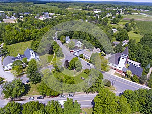 Hollis town center aerial view, NH, USA photo