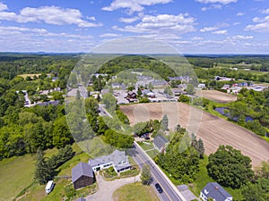 Hollis town center aerial view, NH, USA photo