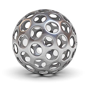 Hollow metallic chrome sphere