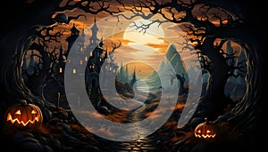 holloween night scene