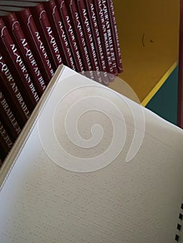 Holly al-qur`an braille in library