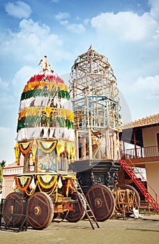 Holly chariot in the Indian temple photo