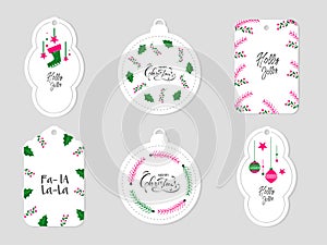 Holly Jolly Merry Christmas Sticker, label or Tag.