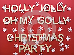 Holly jolly oh my golly Christmas party invitation