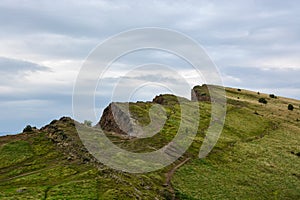 Hollyrood park and Arthur`s Seat near Edinburgh, Scotland