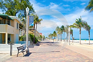 Hollywood Beach boardwalk in Florida