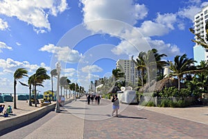 Hollywood Beach Broadwalk in Florida, USA