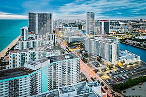 Hollywood beach and city, Florida, USA. photo