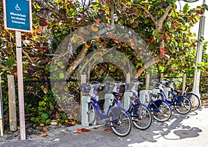 Broward BCycle station at Hollywood Beach Broadwalk in South Florida